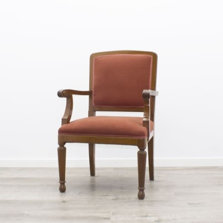 Sillón fijo de madera nogal claro