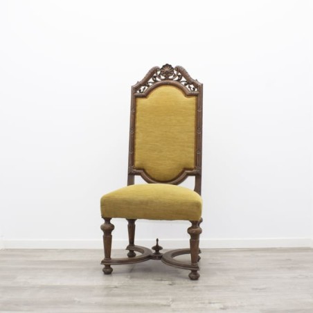 Sillón fijo en terciopelo amarillo