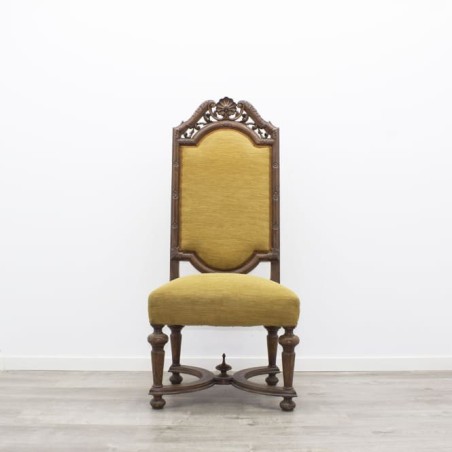 Sillón fijo en terciopelo amarillo