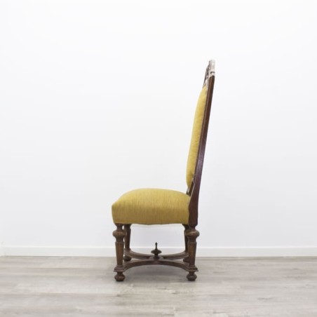 Sillón fijo en terciopelo amarillo