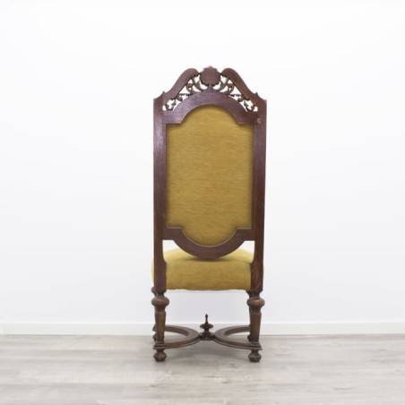 Sillón fijo en terciopelo amarillo