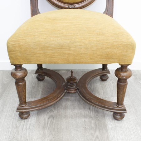 Sillón fijo en terciopelo amarillo