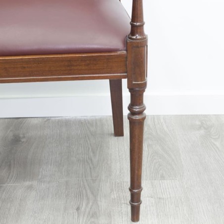 Silla fija con rejilla en napel burdeos caoba