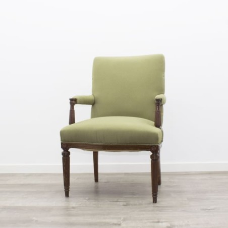 Sillón fijo en tela verde