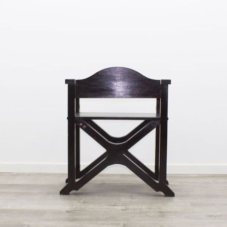 Silla fija en madera caoba con brazos