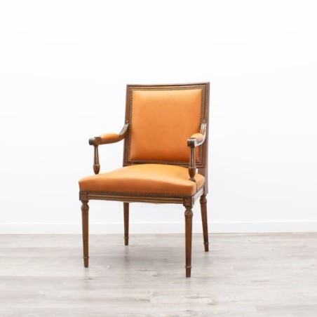 Sillón clásico en piel habana