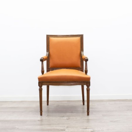 Sillón clásico en piel habana