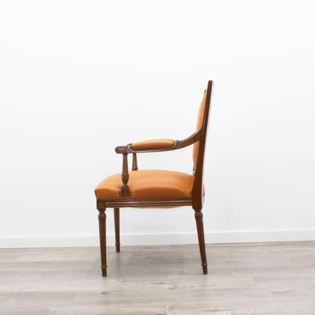 Sillón clásico en piel habana