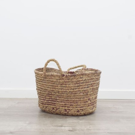 Cesta de mimbre con asas