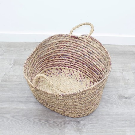 Cesta de mimbre con asas