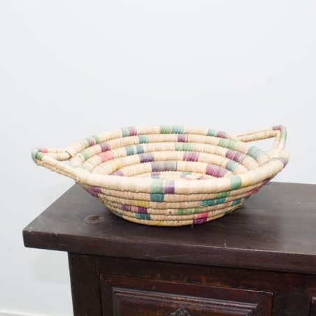Conjunto de cesta y bombonera de mimbre