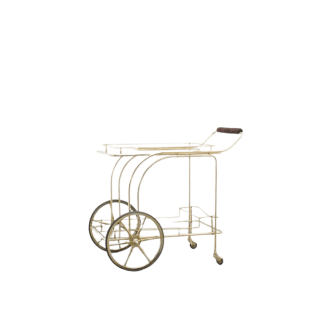 Mesa carrito bar con ruedas en dorado