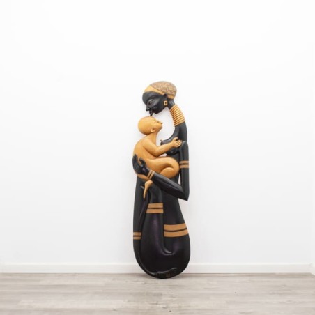 Figura de madera hijo y madre