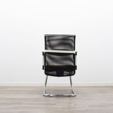 Silla confidente asiento en piel beige