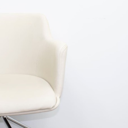 Silla de espera giratoria en piel beige