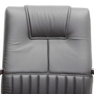 Sillón de dirección en napel negro con brazos