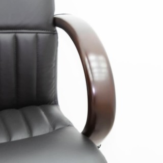 Sillón de dirección en napel negro con brazos